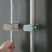 北欧风无痕壁挂拖把夹 扫把马桶刷卡座--绿色